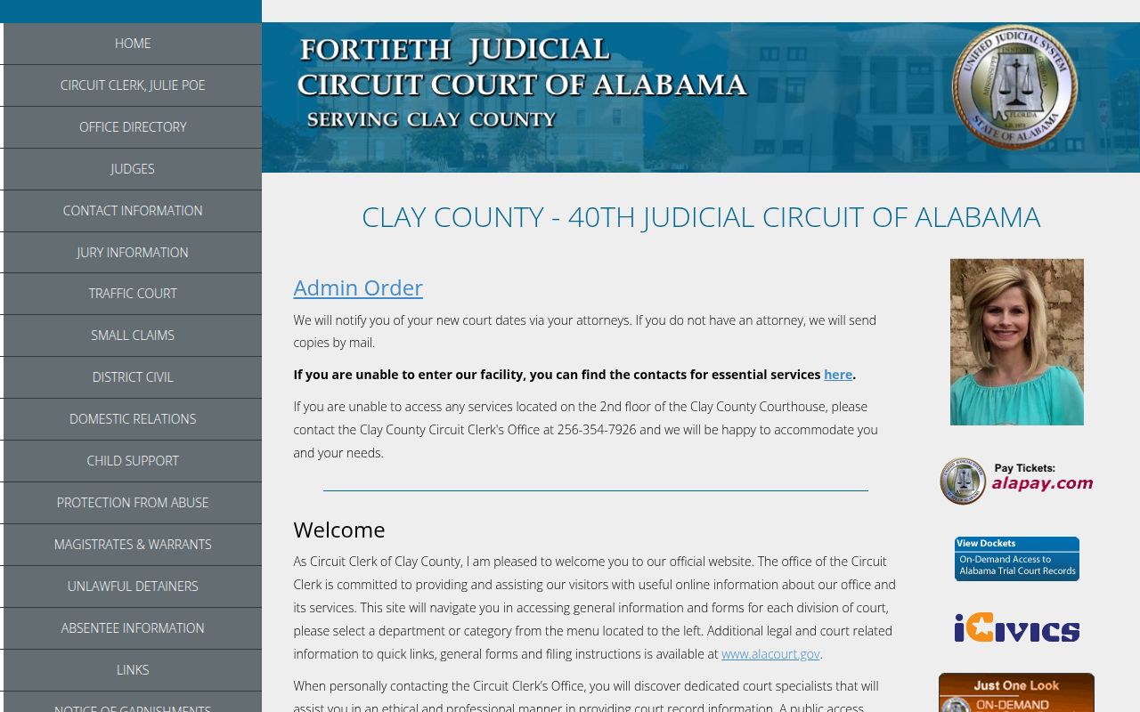Clay County Sheriff's Office website for warrant searches