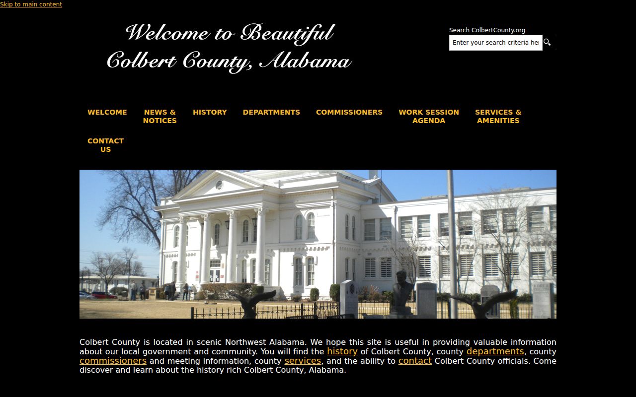 Colbert County Sheriff's Office website for warrant searches