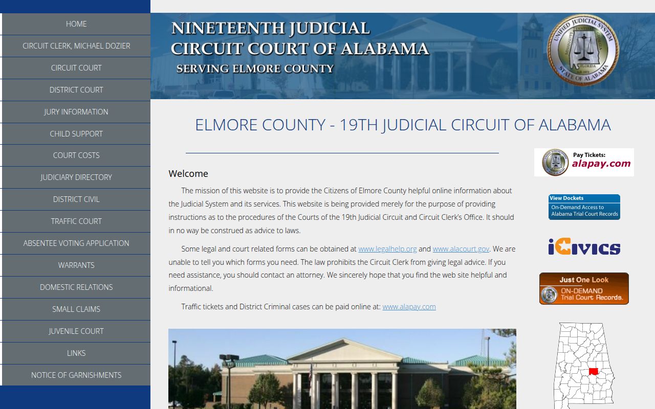 Elmore County Sheriff's Office website for warrant searches
