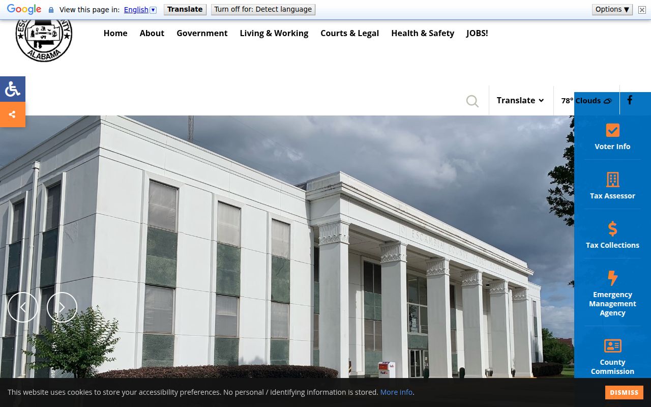 Escambia County Sheriff's Office website for warrant searches