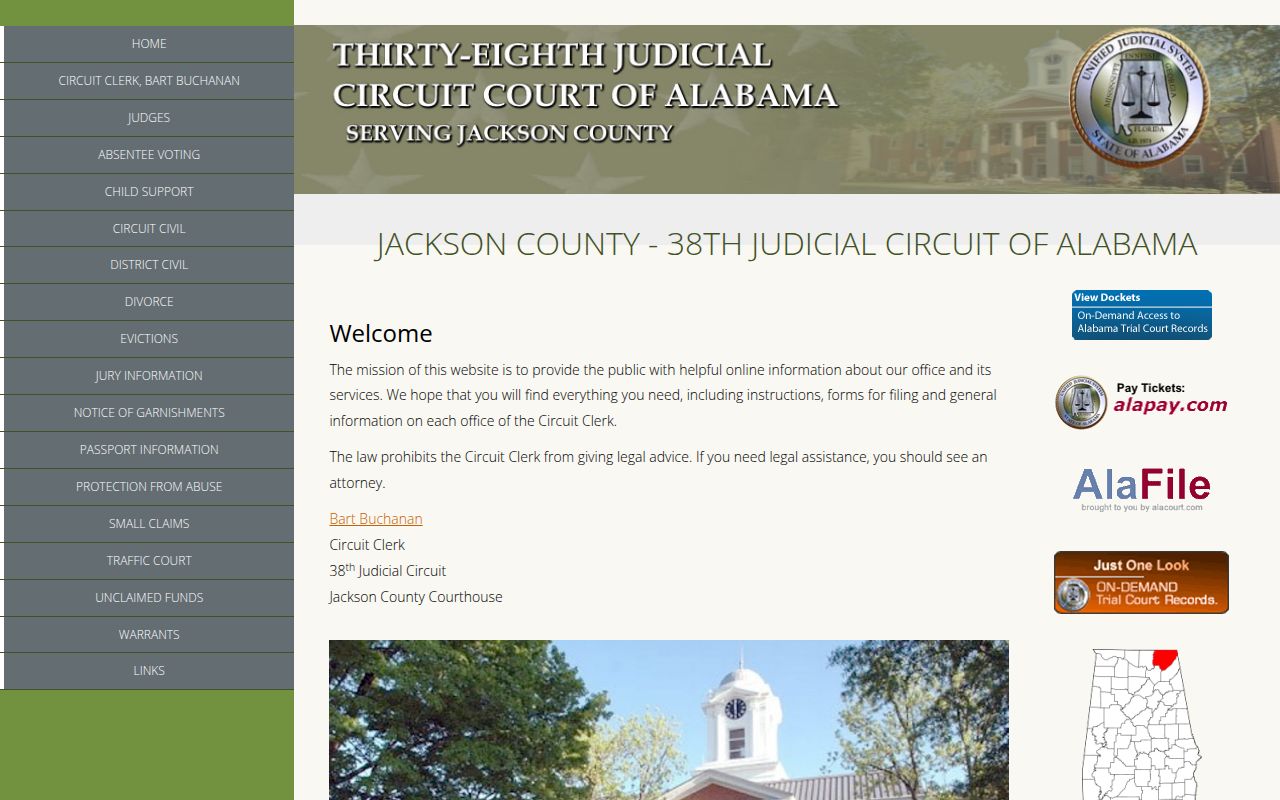 Jackson County Sheriff's Office website for warrant searches