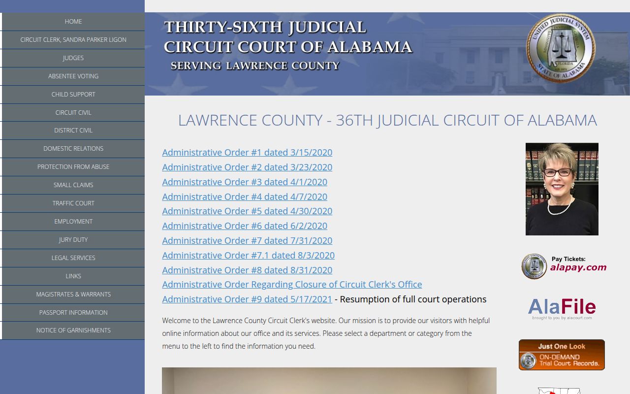 Lawrence County Sheriff's Office website for warrant searches