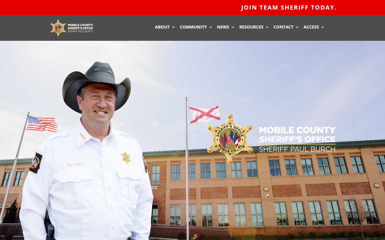 Mobile County Sheriff's Office website for warrant searches