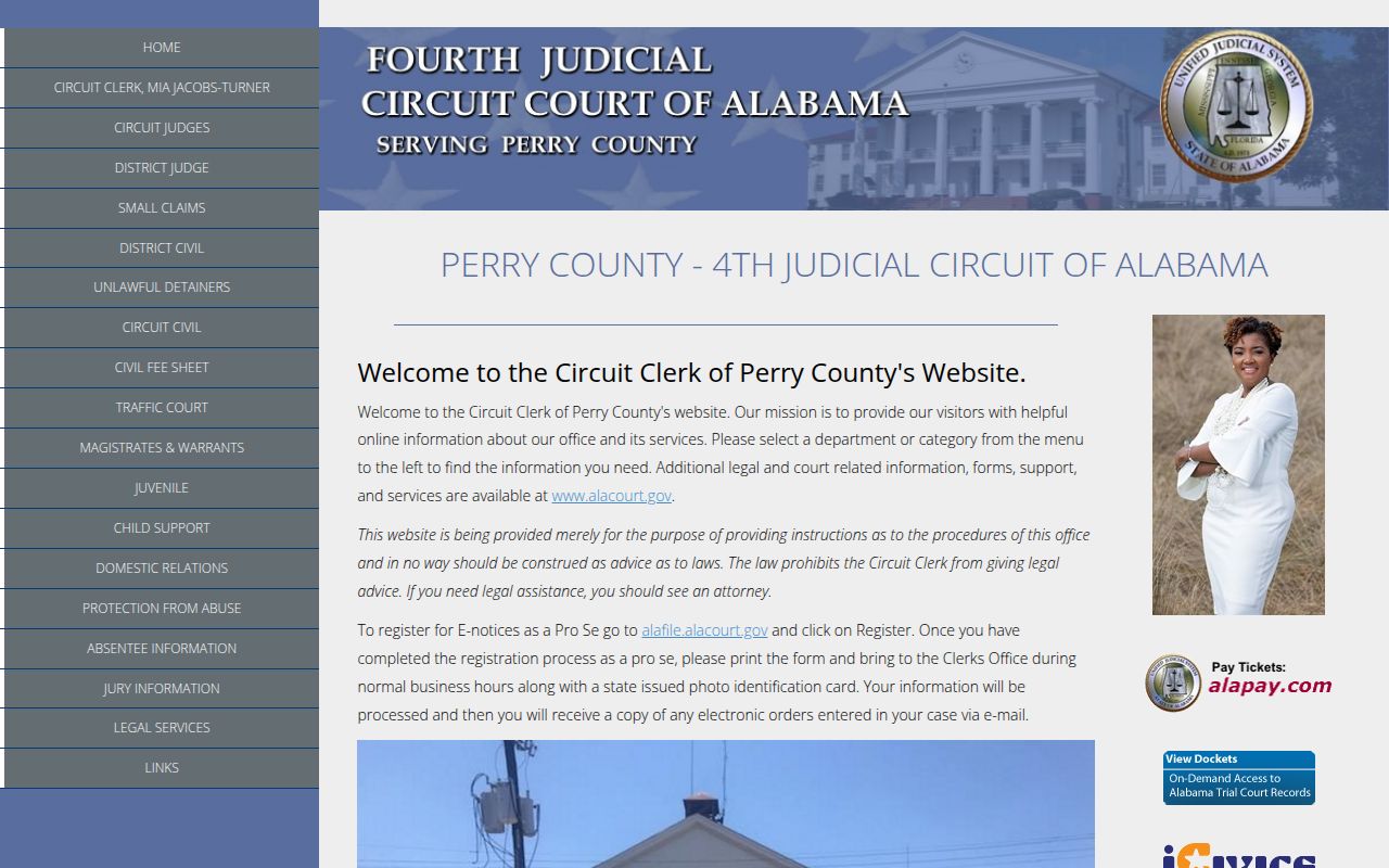 Perry County Sheriff's Office website for warrant searches