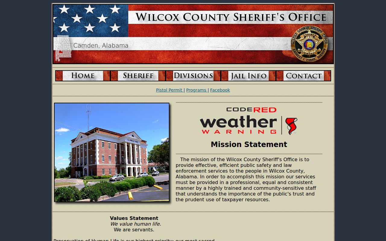 Wilcox County Sheriff's Office website for warrant searches